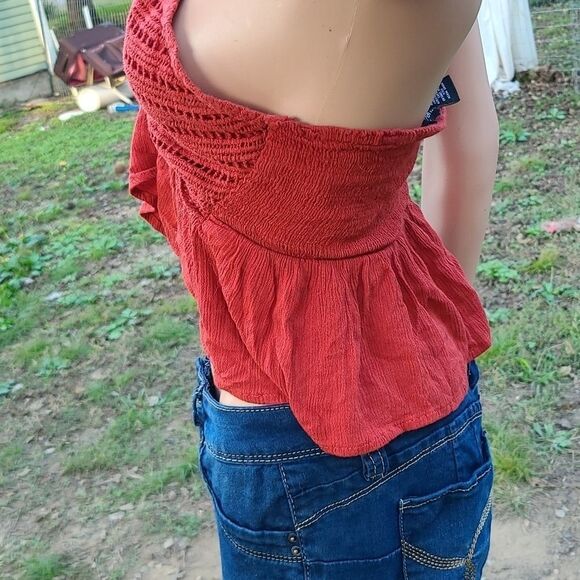 Rue21 orange crochet crop - Picture 3 of 8